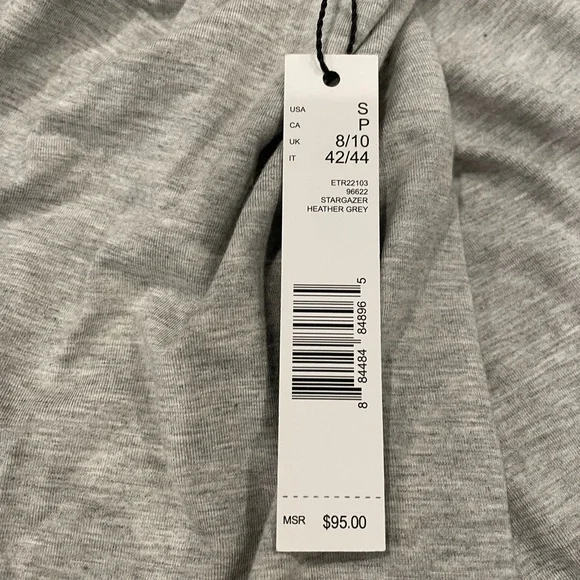 Tahari gray mock neck cotton blouse - Picture 6 of 6